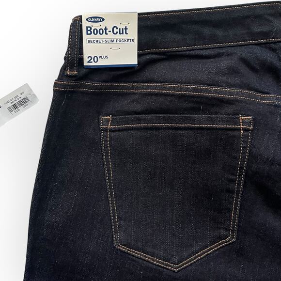Old Navy Women's Dark Wash Secret-Slim Pockets Bootcut Jeans Size 20 Plus - NWT - Picture 4 of 12